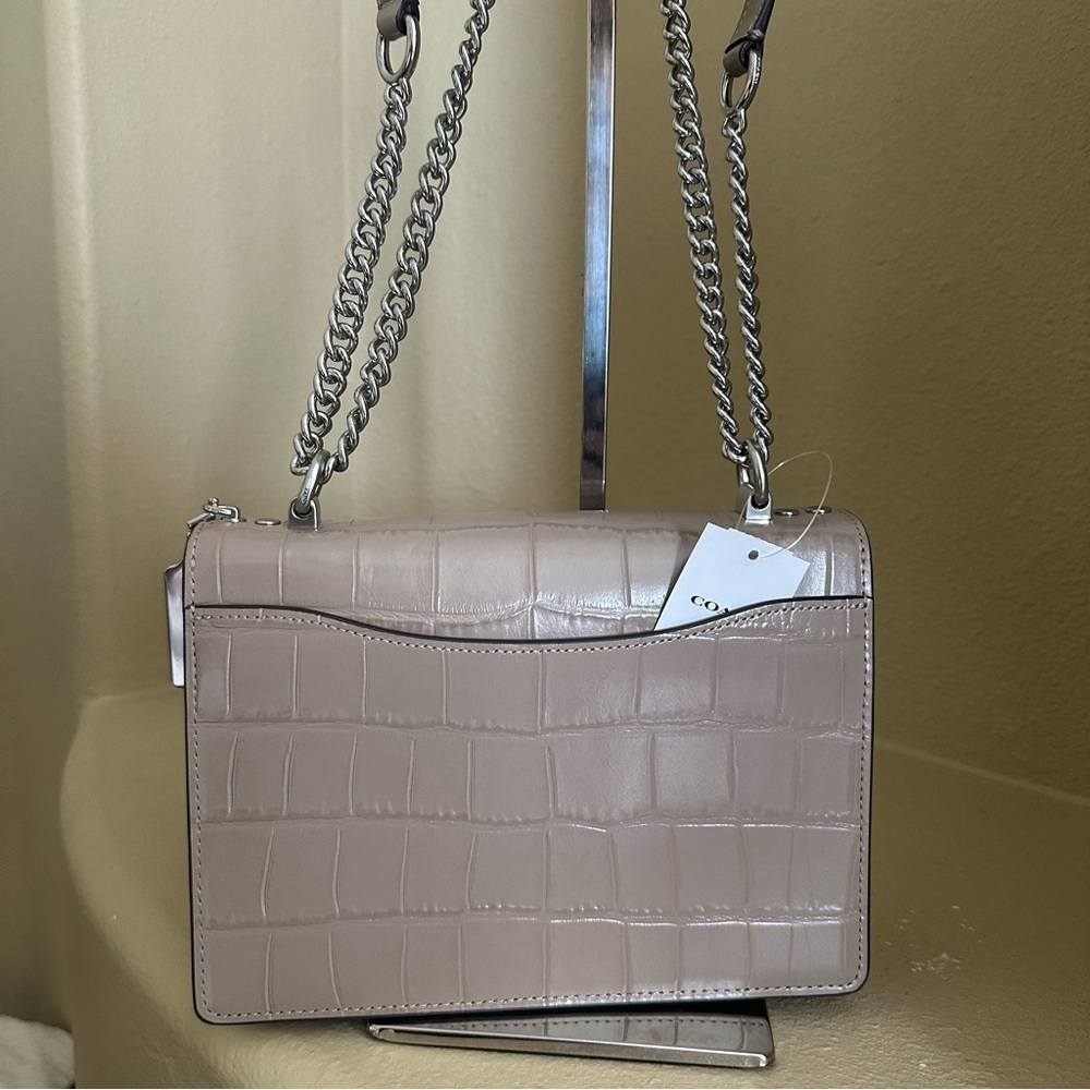 Coach Klare Beige Croc-Embossed Crossbody shoulder Bag - Picture 12 of 15